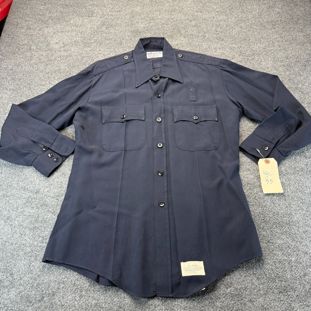 Elbeco Special Duty Tropical Navy Blue Police Uniform Shirt LAPD Specs 16 33 L